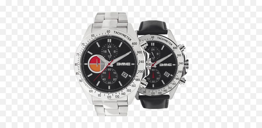 Dmc 1981 Black Leather Chronographlicensed By Delorean - Piazza Dei Miracoli Png,Delorean Png