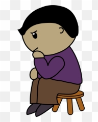 Clipart Person Thinking Transparent - Sit And Think Cartoon png