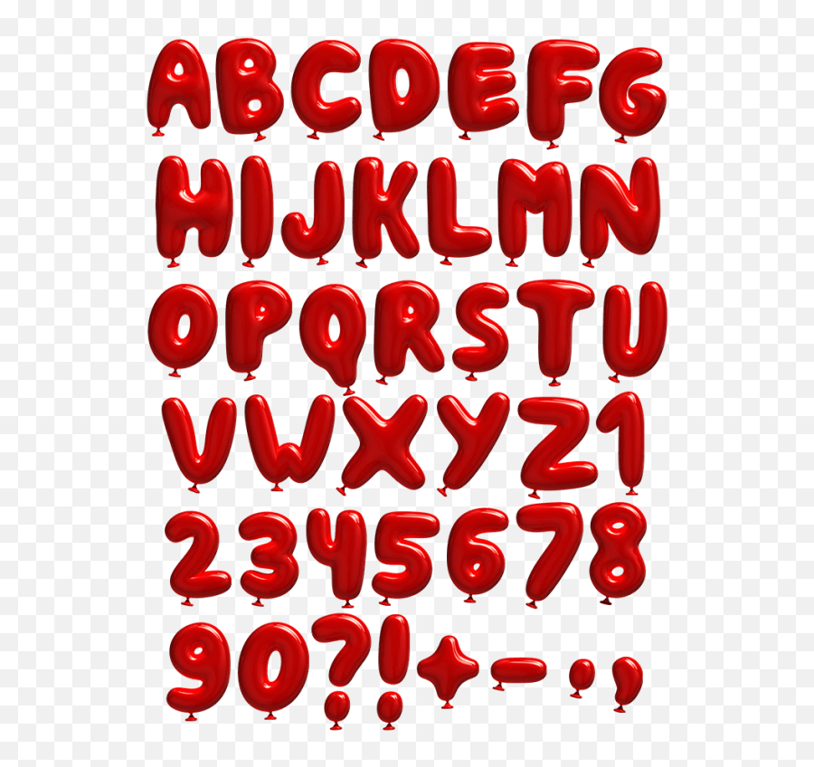 Red Balloons Font - Handmadefont Red Balloon Letters Png,Red Balloons Png
