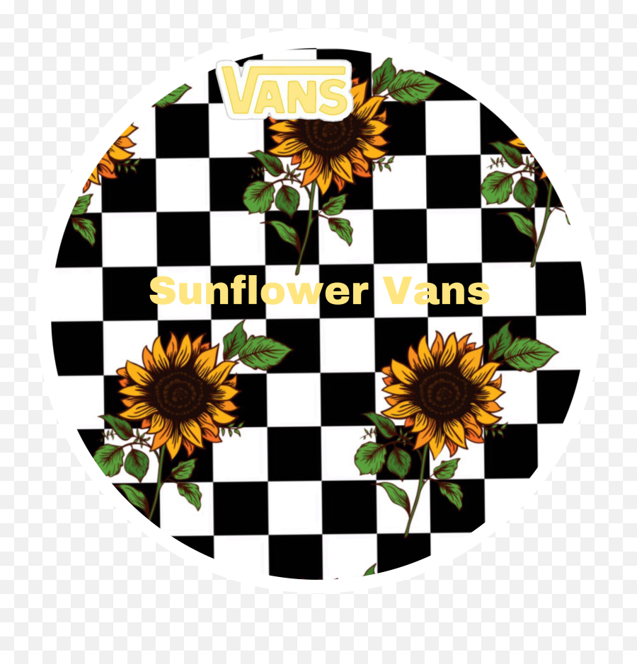 Vans Sunflower Checkered - Sticker By Yarely Berber Checkered Wallpaper With Roses Png,Sunflower Logo
