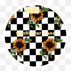Vans Sunflower Checkered - Sticker By Yarely Berber Checkered Wallpaper With Roses Png,Sunflower Logo