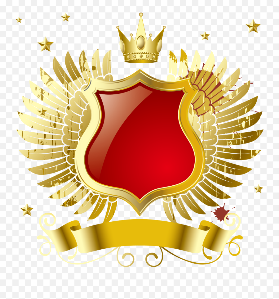 Crown With Shield Clipart Png Files - Transparent Golden Shield Png,Gold Shield Png