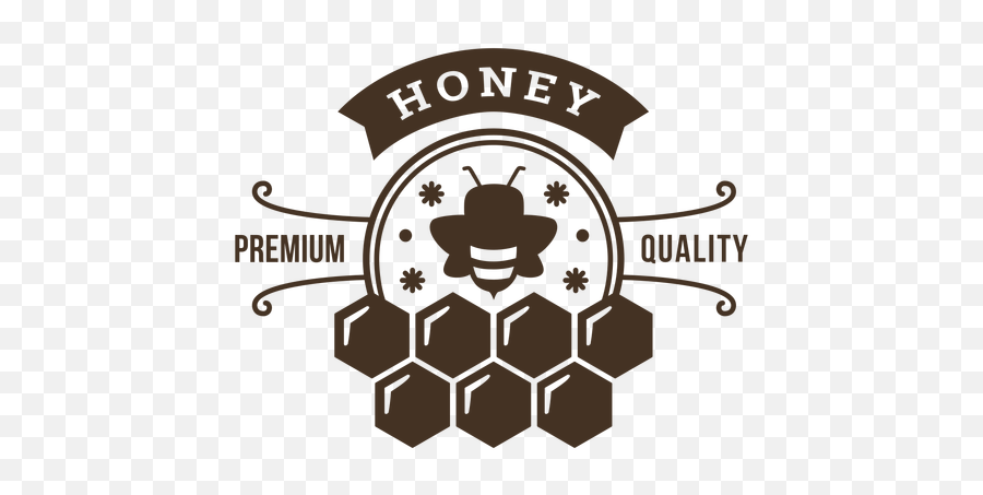 Honey Premium Quality Honeycomb Badge - Transparent Png Graphic Design,Honeycomb Png