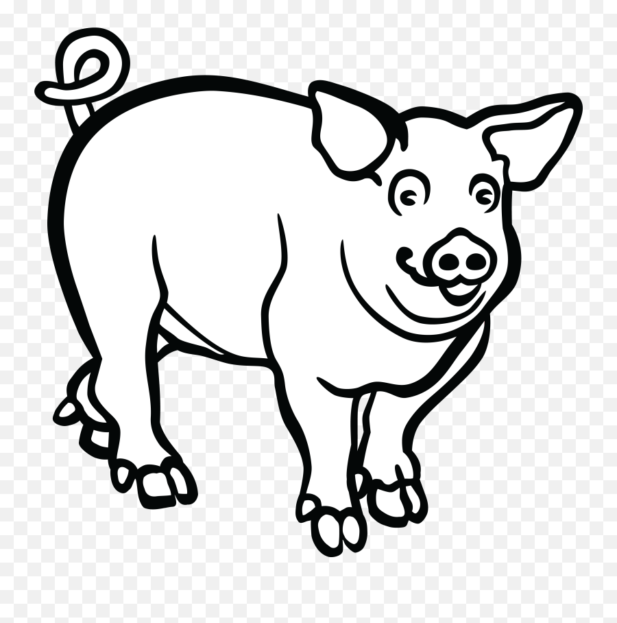 Pig Clipart Png Black And White - Pig Images Black And White,Pig Clipart Png