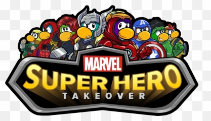 Marvel Super Hero Takeover Party Logo - Club Penguin Superhero Png,Super Hero Logo