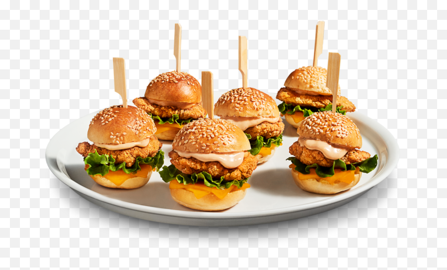 Mini Chicken Sliders - Flamingo Mini Burger Poulet Pané Png,Burgers Png