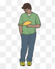 Man Reading With Glasses Png Svg Clip Art For Web - A Book Cartoons