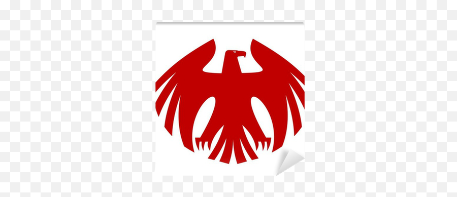 Fierce Red Eagle Heraldic Silhouette Wall Mural U2022 Pixers - We Live To Change Eagle Crest Black And White Png,Eagle Silhouette Png