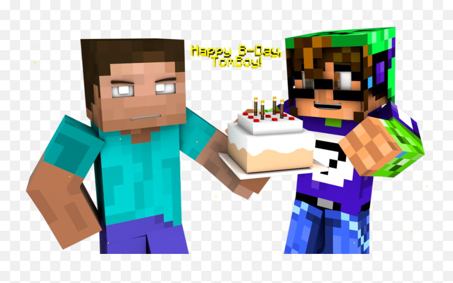 Download Herobrine Transparent Happy - Happy Birthday Transparent Minecraft Happy Birthday Background Png,Minecraft Cake Png