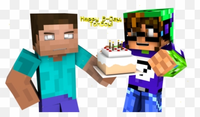 Download Herobrine Transparent Happy - Birthday Minecraft Background png