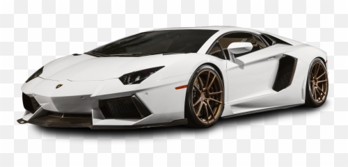White Lamborghini Aventador Car Png - With Transparent Background