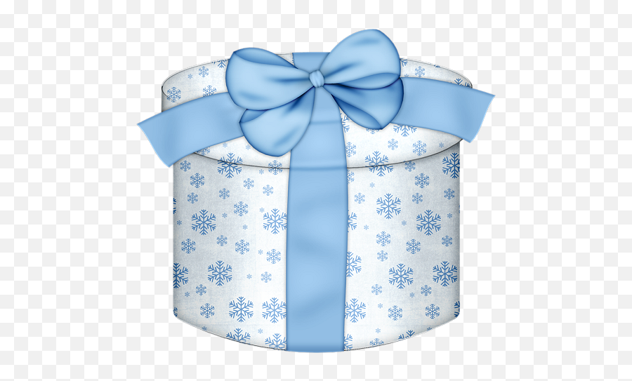 White And Blue Round Gift Box Png Clipart Feliz - Round Gifts Clipart,Birthday Presents Png