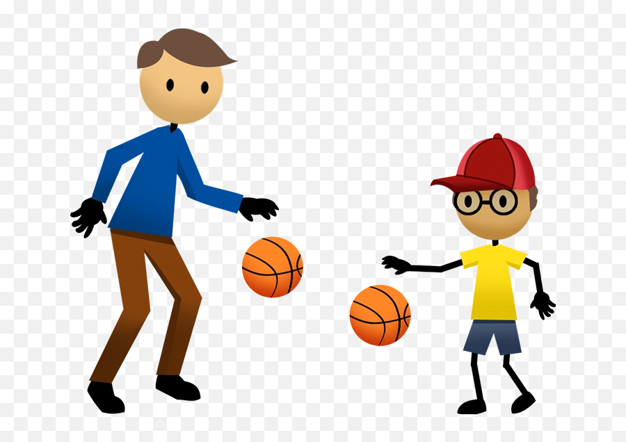 Download Free Png Banner Black And White Stock Of Kids - Basketball Dribble Clipart,Kids Playing Png