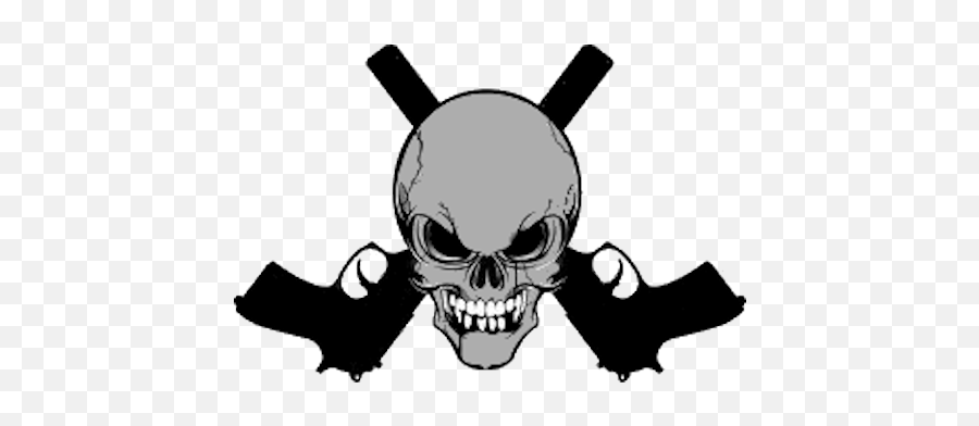 Skull Gun Crossing Free Images - Vector Clip Skull Crossed Guns Png,Icon Crossbones Helmet