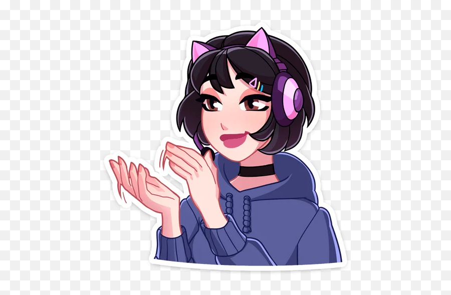 Telegram Sticker From Pack - Clapping Png,D.va Icon