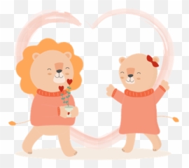 Lioness Icon - Download in Colored Outline Style Holding Hands png