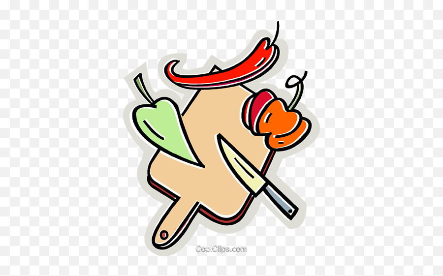 Download Peppers With A Cutting Board And Knife Royalty Free - Chopping Board Clip Art Png,Cutting Board Png