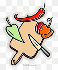Download Peppers With A Cutting Board And Knife Royalty Free - Chopping Board Clip Art Png,Cutting Board Png
