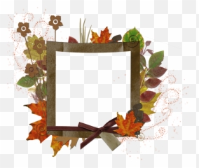 Transparent Autumn Frame Halloween Frames Flower - Fall Clipart png