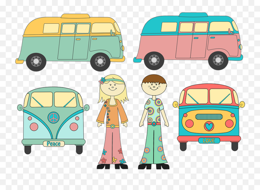 Camper Van Hippy People - Free Image On Pixabay Compact Van Png,Camper Png