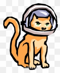 Cat With Space Helmet Royalty Free Vector Clip Art - Space Cat With Helmet Png,Space Helmet Png