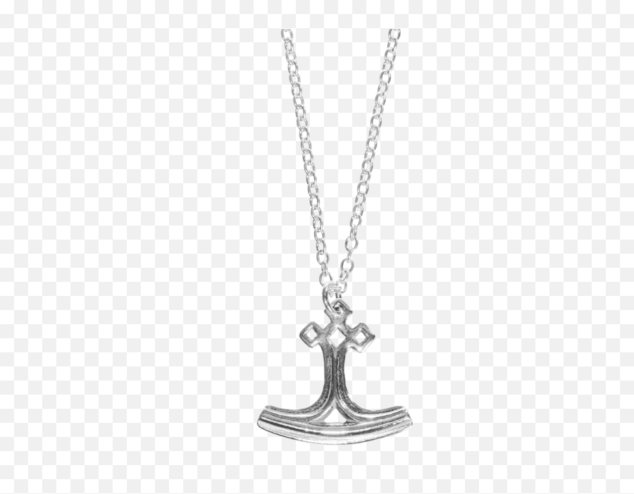 Kalevala Thors Hammer Silver Necklace - Solid Png,Thor's Hammer Png