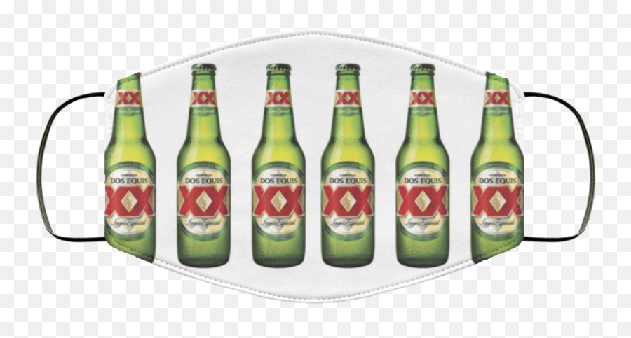 Dos Equis Beer Cloth Face Mask Reusable Washable - Glass Bottle Png,Dos Equis Logo Png