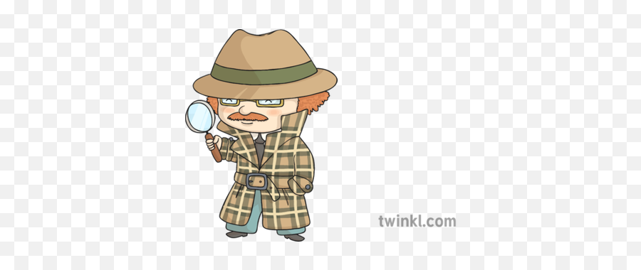 Super Duper Stuart Sleuth Detective Illustration - Twinkl Costume Hat Png,Detective Hat Png