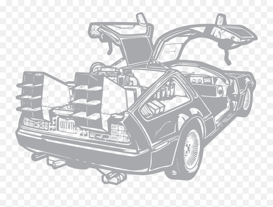 Download Png Library Collection Of Back - Back To The Future Car Drawing,Back To The Future Png