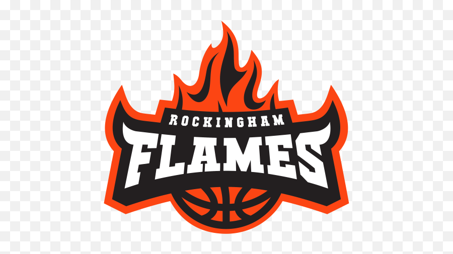 Download Rockingham Basketball And - Basketball Flames Logo Design Png,Flaming Basketball Png