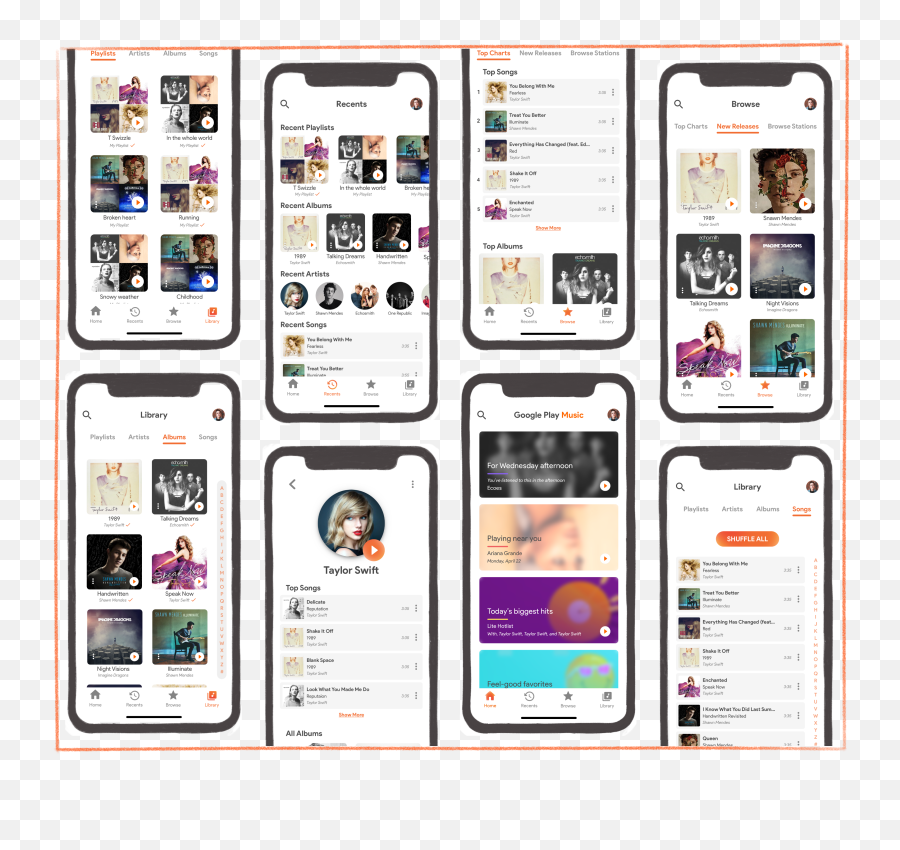A Ux Redesign Of The Streaming Service Google Play Music - Smart Device Png,Google Play Music Logo Png