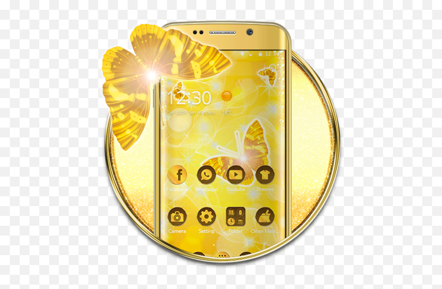 Butterfly Gold Wallpaper Theme - Mga App Sa Google Play Smartphone Png,Gold Glitter Background Png