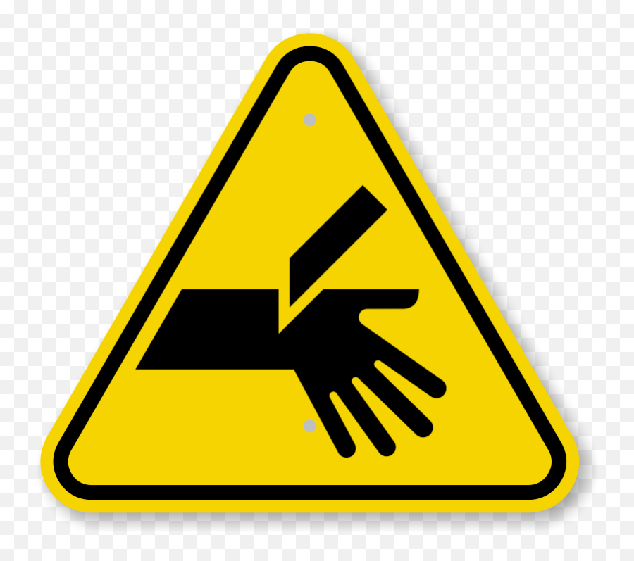 Iso Cut Hazard Sharp Blade Sign - Cut Warning Sign Png,Warning Triangle Icon