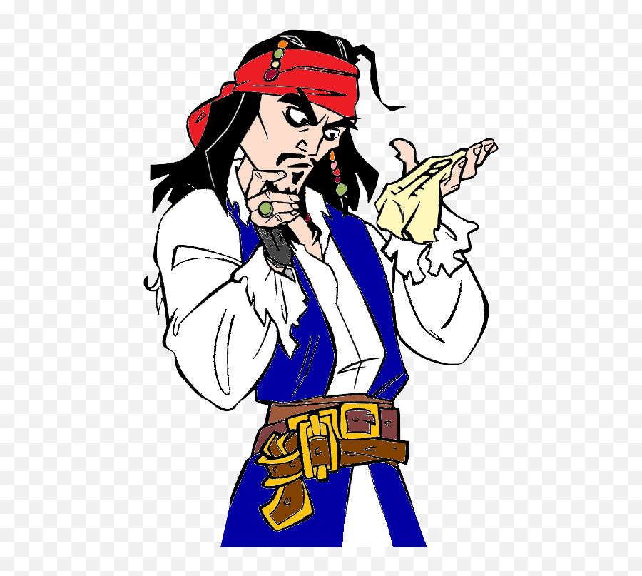 Captain Jack Sparrow Cartoon Clipart - Cartoon Pirate Captain Sparrow Png,Lego Jack Sparrow Icon