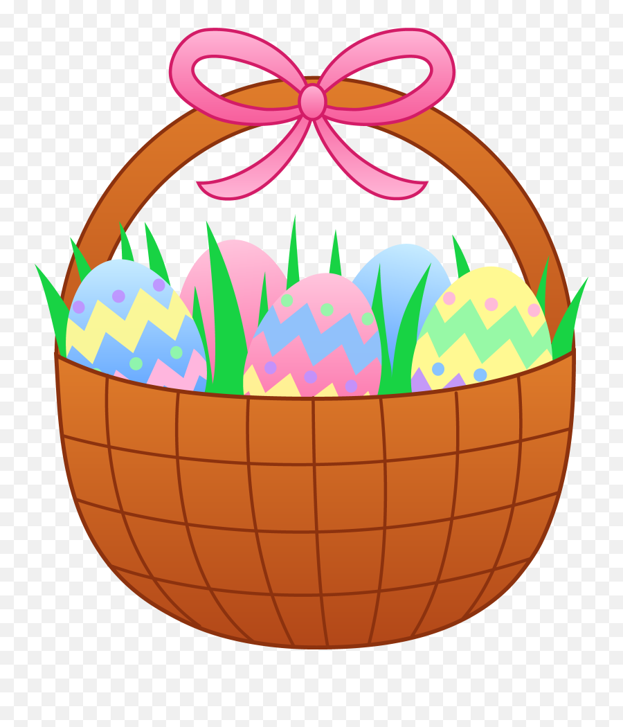 Easter Basket Clipart Transparent - Easter Basket With Eggs Png,Easter Transparent
