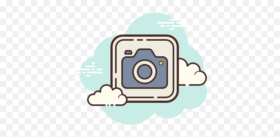 Camera Icon In Cloud Style - Camera Icon Aesthetic Clouds Png,Cute Instagram Icon