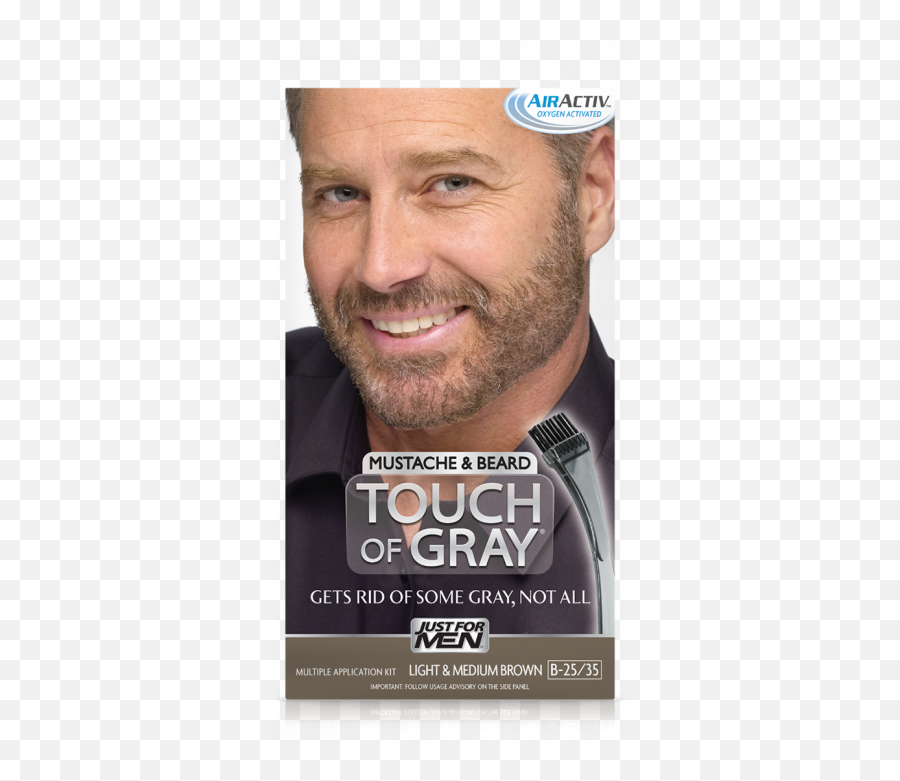 Touch Of Gray Mustache U0026 Beard - Just For Men Touch Of Grey Beard Png,Goatee Transparent