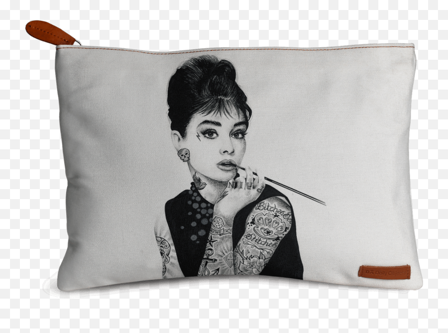 Dailyobjects Audrey Hepburn Inked Jumbo Stash Pouch Buy Transparent PNG