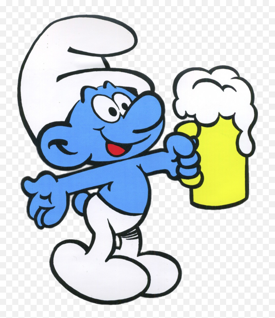 Smurf With Pint Of Beer Png Image