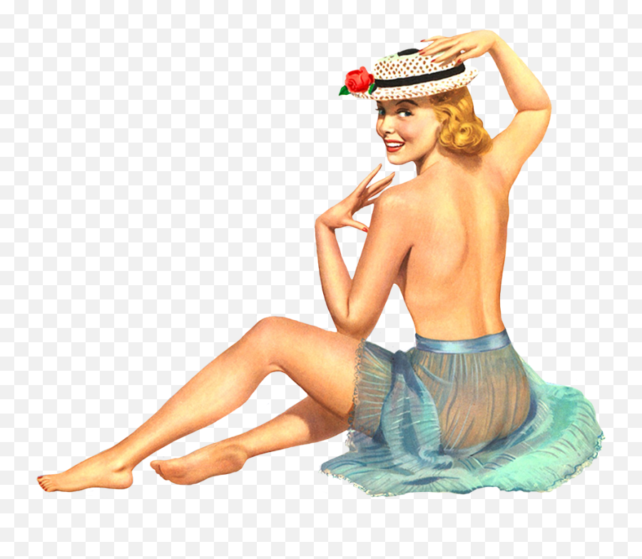 Retro And Vintage Clip Art - Vintage Pin Up Girl Art Png,Hot Woman Png