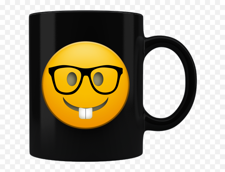Emoji Coffee Mug - Nerd Emoji Transparent Png,Coffee Emoji Png