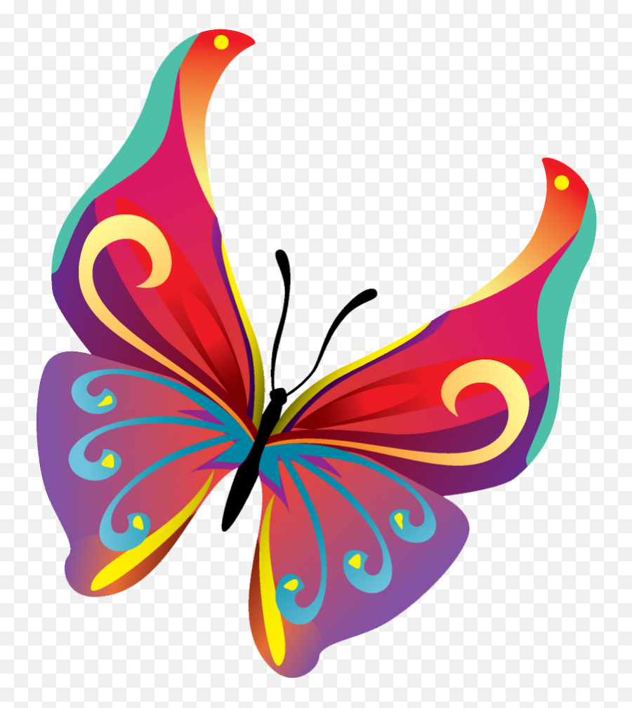 Butterflies Vector Png Pic - Colourful Butterfly Vector,Butterfly Vector Png