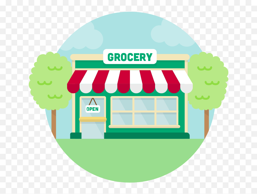 Vector Free Grocery Store Drawing - Grocery Store Clipart Png,Grocery Png