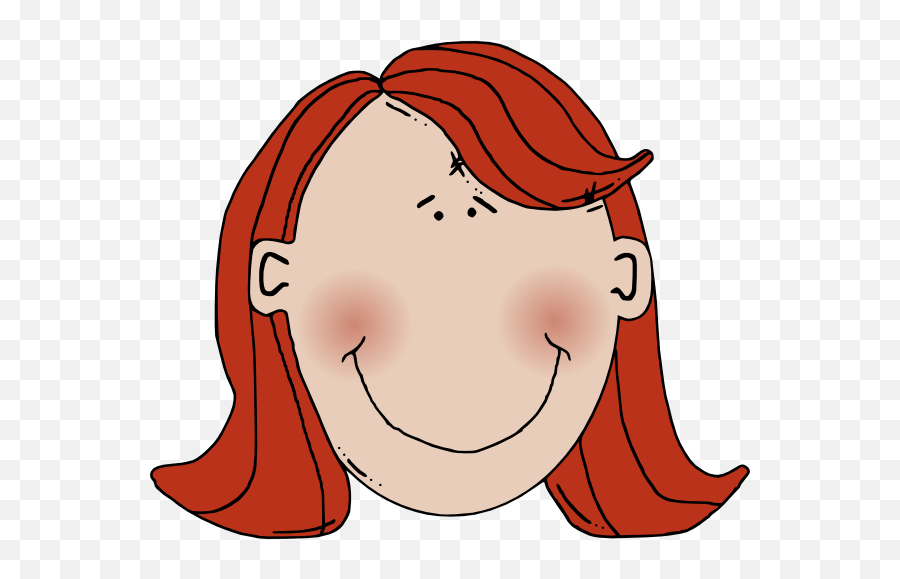 Womans Face With Red Hair Clip Art - Vector Red Hair Clip Art Png,Red Hair Png