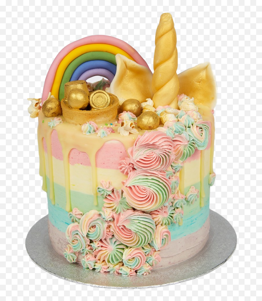 Rainbows U0026 Unicorns Birthday Cake Anges De Sucre - Cake Decorating Png,Cake Transparent