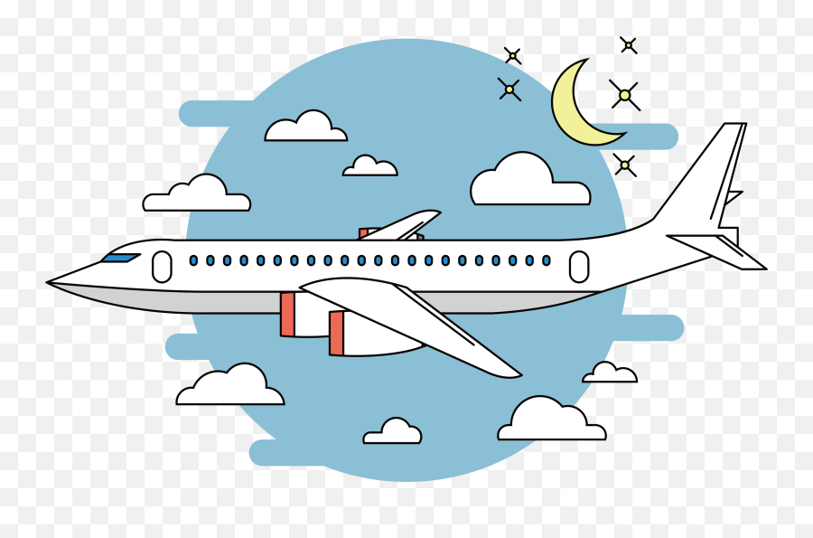 Airplane Cartoon Png - Airplane Flying In The Sky Drawing,Starry Sky Png