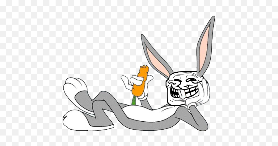 Bugs Bunny Mammal Vertebrate Cartoon - Bunny Troll Face Png,Troll Face Png No Background