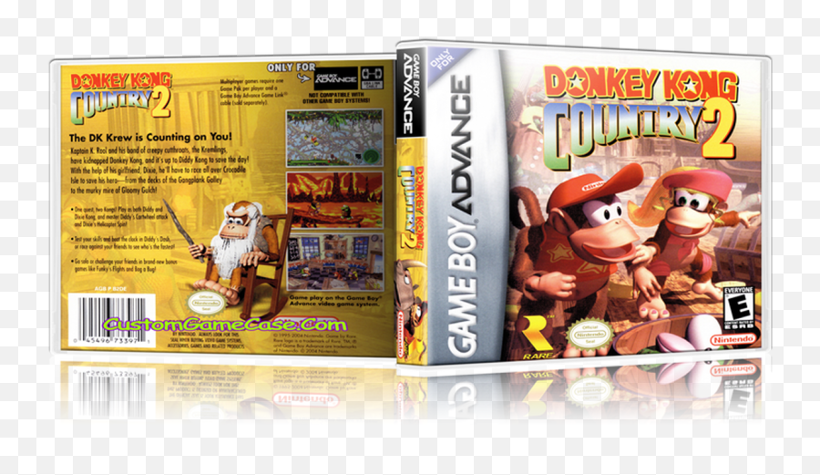 Donkey Kong Country 2 - Gameboy Advance Gba Empty Custom Replacement Case Gba Png,Funky Kong Png