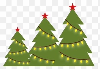 Three Christmas Trees Clipart - 3 Whimsical Art png