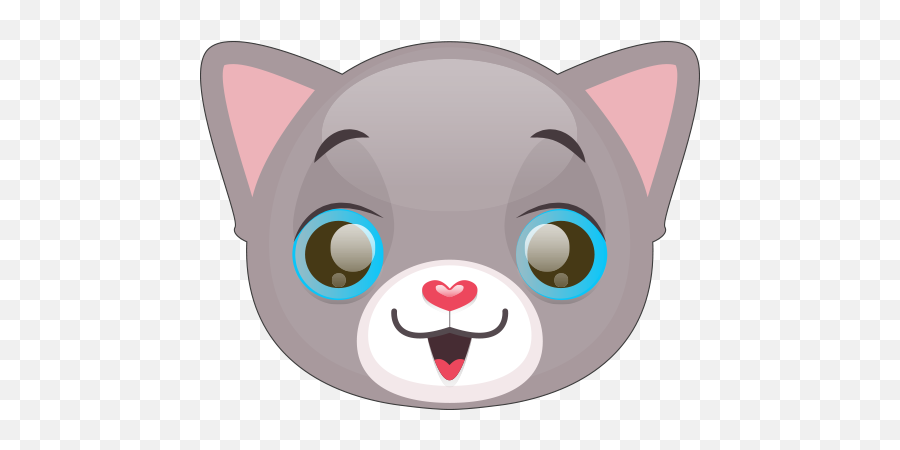 Download Hd Cute Cat And Kitten Emoji Messages Sticker - 0 Cat Mouth Smile Vector Png,Cat Emoji Png